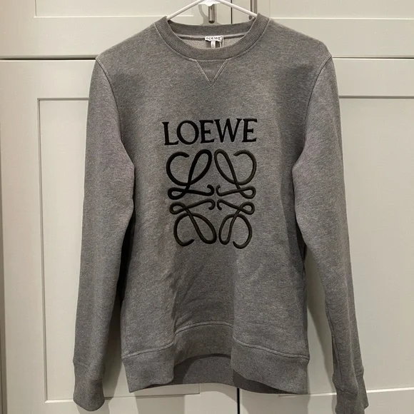 値下げしました。 LOEWE 皮コート/ウッドハンガーつき Loewe Oxford Striped Button Shirt Jacket Leather Patch Logo